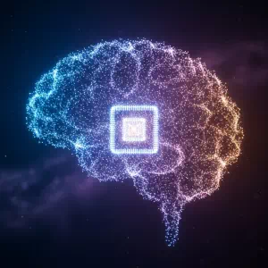 脳に埋め込まれたチップのイメージ画像